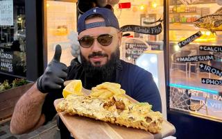 Ozan Bakici celebrated the first year anniversary of his chippy with a golden battered cod