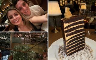 Lavo in Marylebone with a 20 layer chocolate cake