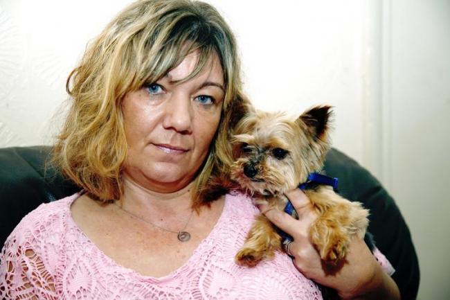 Sharon Broadbent with miniature Yorkshire Terrier Gizmo