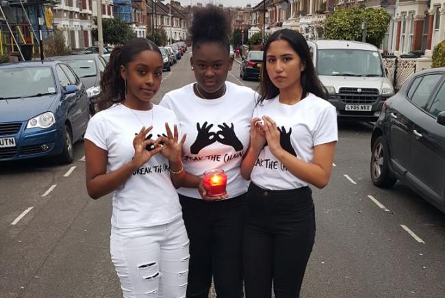 Friends Malika Hemmings and Kershanner Samuels, both 16, and Jennifer Chandrasegara, 15, who are taking a stand against London's knife crime